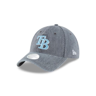 Tampa Bay Rays Gorra | New Era MLB Faded Denim 9twenty Adjustable Cap Mexico - Grises